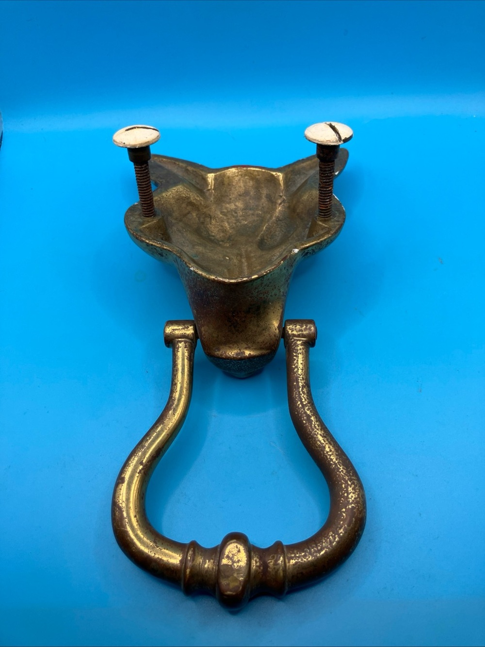 Brass Fox Head Door Knocker - Gold Finish - Picture 4 of 6